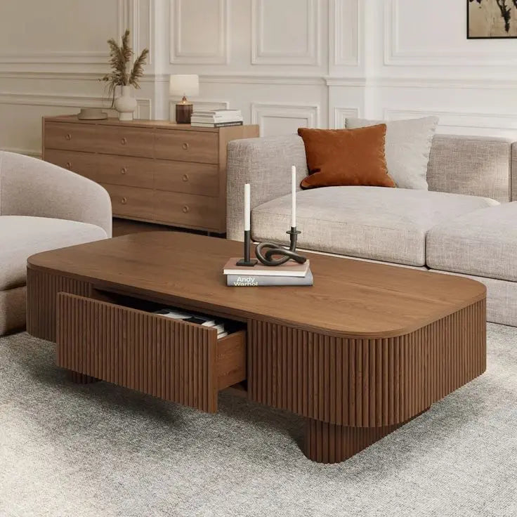 Table basse SIROCCO en bois sur mesure - au Maroc CAROUBIA