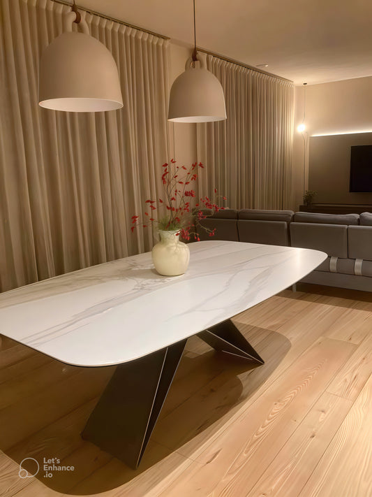 Table à manger TAKEDOWN en porcelaine sur mesure - Tanger