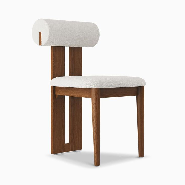 Chaise KATIA Bachette, Velours ou Bouclette & bois – Maroc