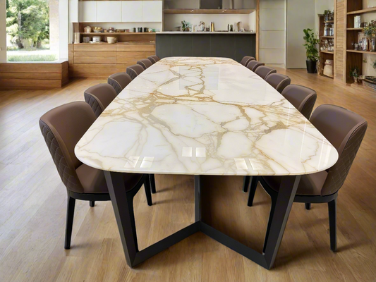 Table à manger ROYAL en porcelaine avec 12 chaises
