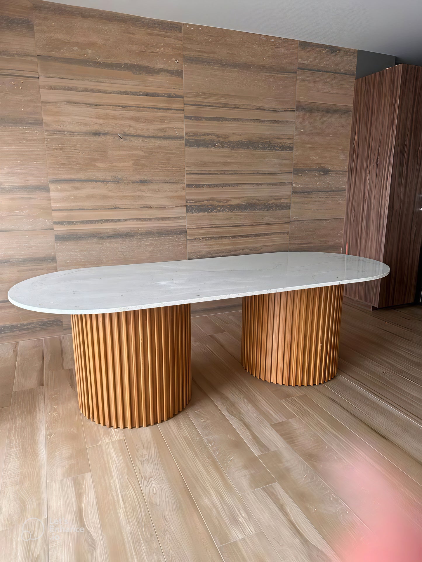 Table à manger CERAMO en porcelaine avec 8 chaises