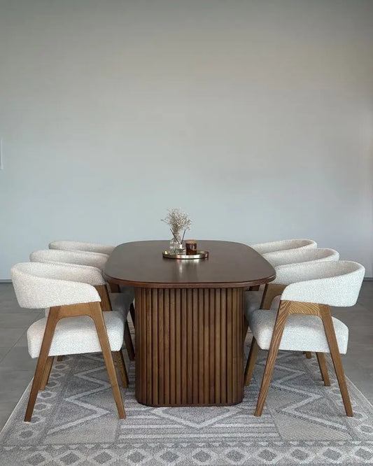 Table à manger ROMA en  Bois massif  sur mesure - maroc CAROUBIA