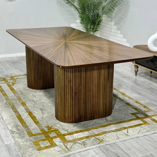 Table à manger RITA مائدة en bois sur mesure au Maroc CAROUBIA