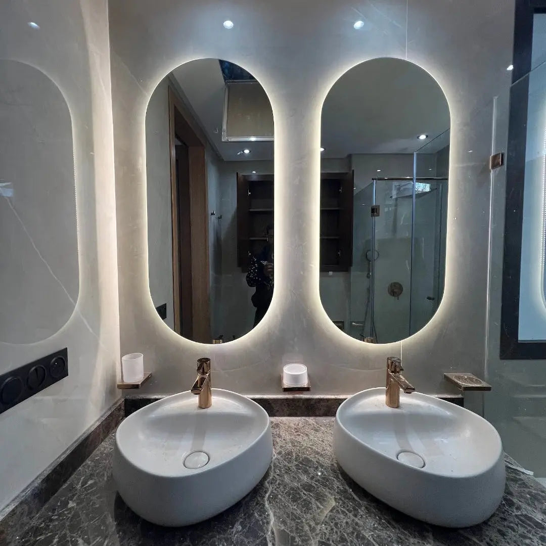 Miroir ANFA — Miroir de Salle de Bain Anti-Buée Premium CAROUBIA