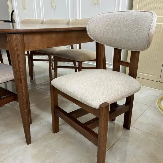 Chaise NOVA Bachette, Velours ou Bouclette & bois–Maroc CAROUBIA