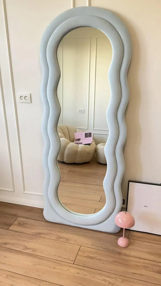 Miroir casablanca Vague Royale – Design Ondulé & Velours Premium CAROUBIA